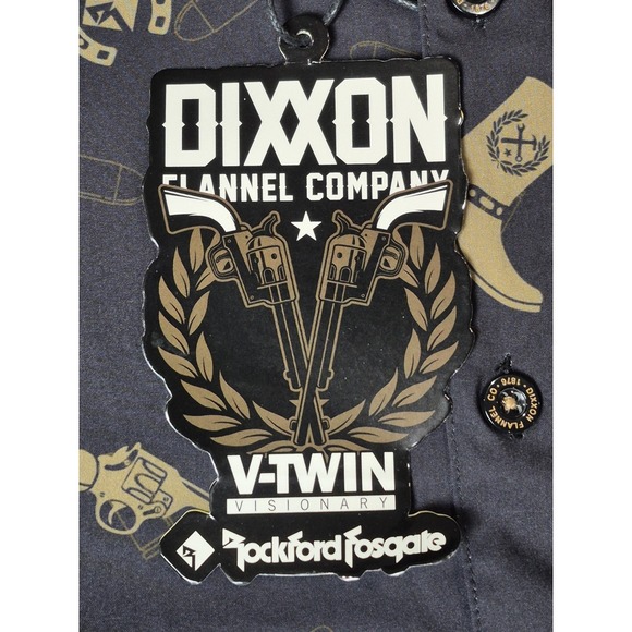 NEW! Dixxon X V-Twin X Rockford Fosgate Short‎ Sleeve Party Shirt Men's 3X NWT - Picture 6 of 7